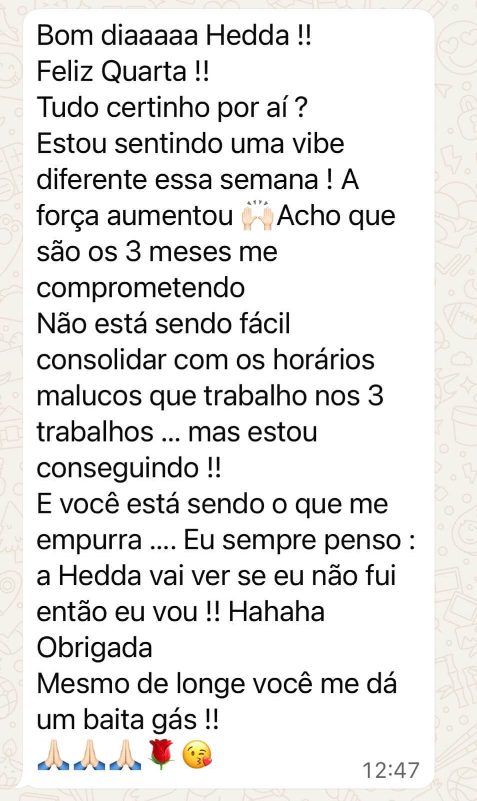 Depoimento de aluna