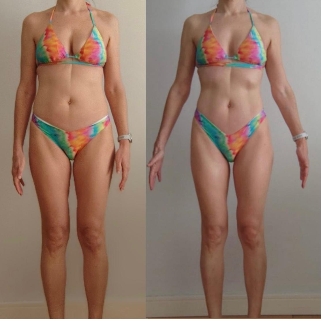 Antes e depois — 46 anos (frente)